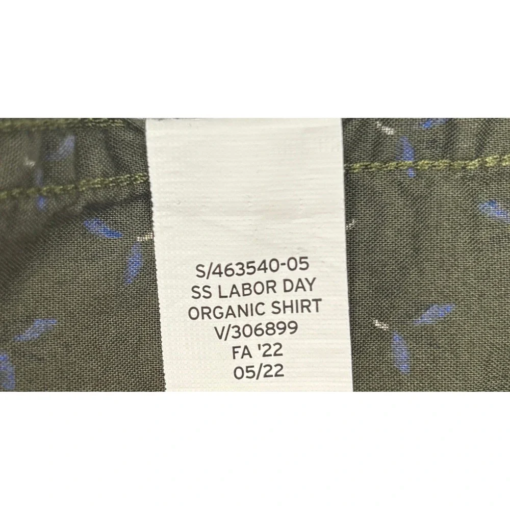 Banana Republic Mens Slim Fit Short‎ Sleeve Organic Cotton Shirt Olive Green M